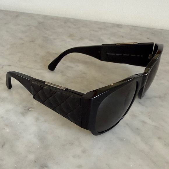 CHANEL Black Sunglasses with Silver Accent. Very Good Condition! main image 5